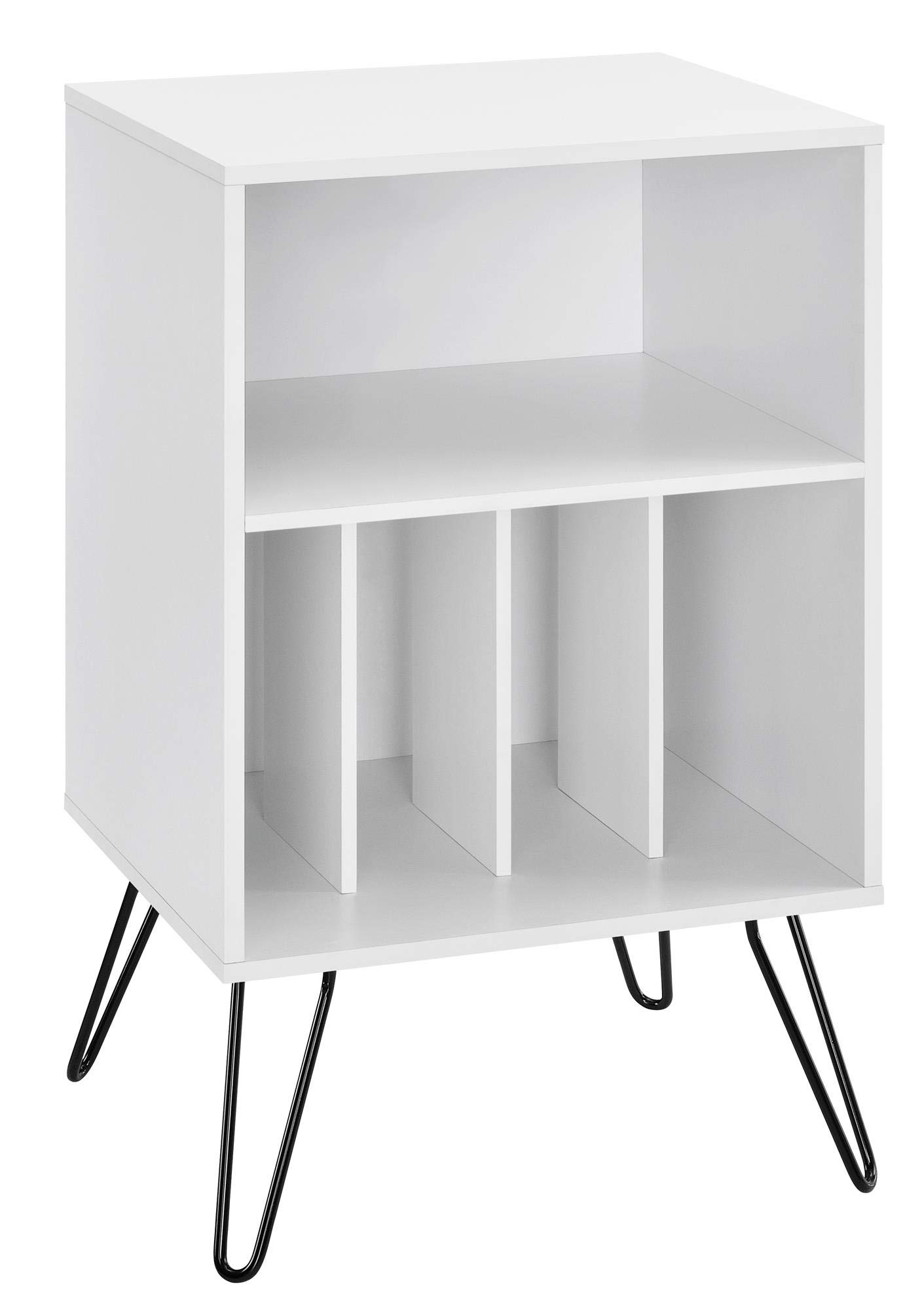 Ameriwood Concord Turntable Stand, Wood Look White, 86.61 cm (H) x 52.58 cm (W) x 45.72 cm (D)