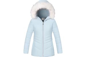 WULFUL Girl’s Winter Parka Coat Long Hooded Waterproof Warm Fleece Puffer Jacket