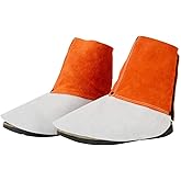 QeeLink Leather Welding Spats - Heat and Abrasion Resistant Welding Boot Covers - Shoes Protectors - Welding Gaiters, 1 Pair