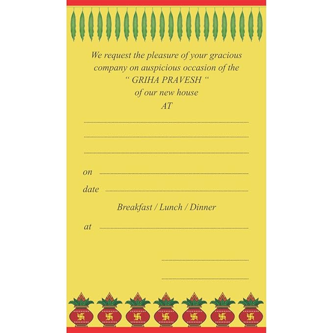 The Invitation Cards House Warming Themed Pack Of 30cards Fill