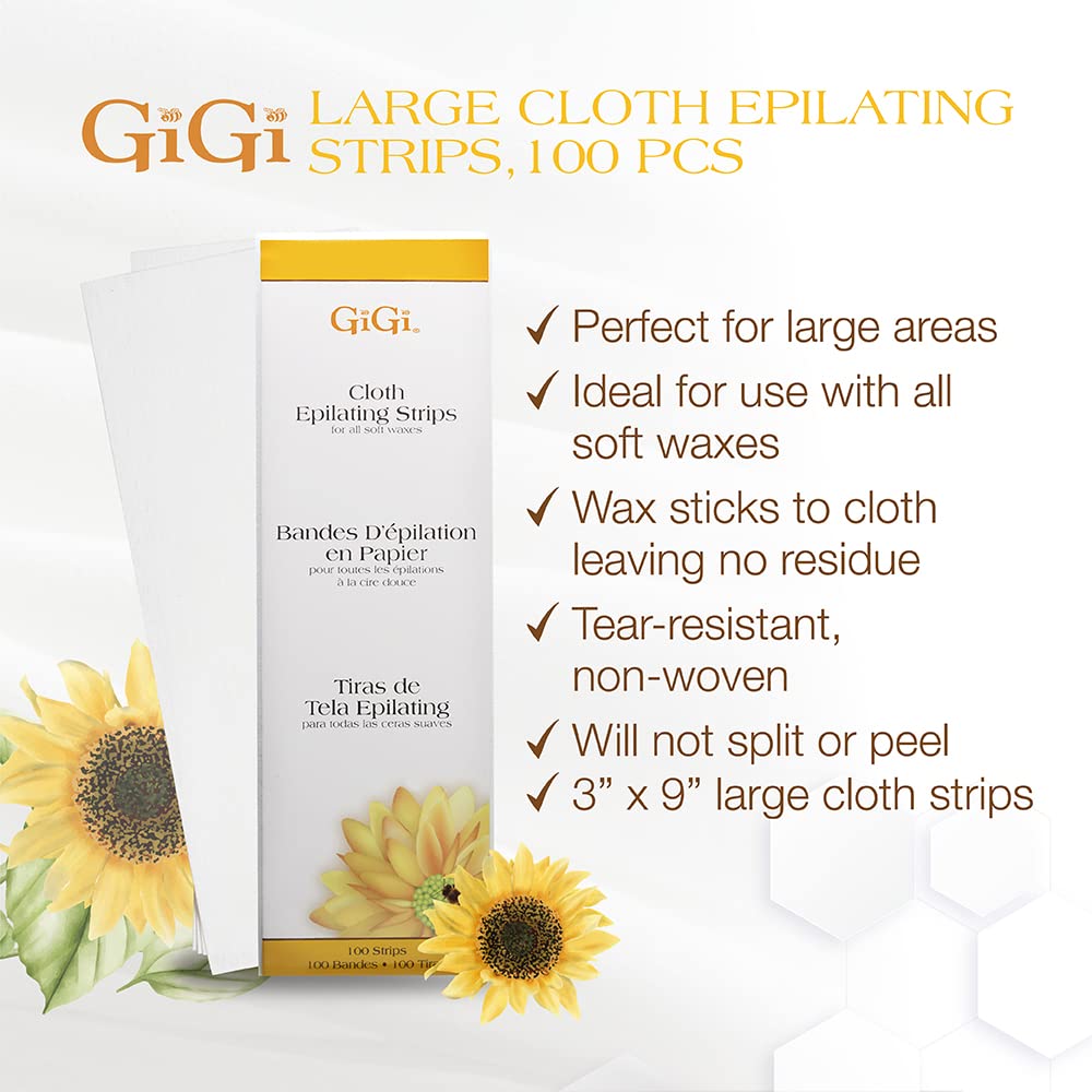 GiGi Cloth Epilating Strips 100 count, Large 3