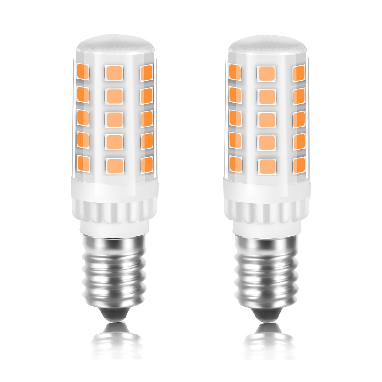 Karyoosi 2-Pack E14 LED Bulbs, E14 LED Light 4W 500lm, Warm White 3000K, Replaces 40W Halogen Bulbs, LED Lighting for Range Hood, Sewing Machine, Living Room, Non-Dimmable