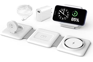 ISEYYOX Charging Station for Apple Multiple Devices - 3 in 1 Foldable Magnetic Wireless Charger Dock - Travel Charging Pad for iPhone 17 16 15 14 13 12 Pro Max Plus Watch & Airpods