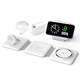 Charging Station for Apple Multiple Devices - 3 in 1 Foldable Magnetic Wireless Charger Dock - Travel Charging Pad for iPhone 16 15 14 13 12 Pro Max Plus Watch & Airpods