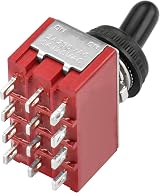 Heschen MTS-402 4PDT ON-ON Miniature Toggle Switch 12 Pin Waterproof Cover Pack view 7