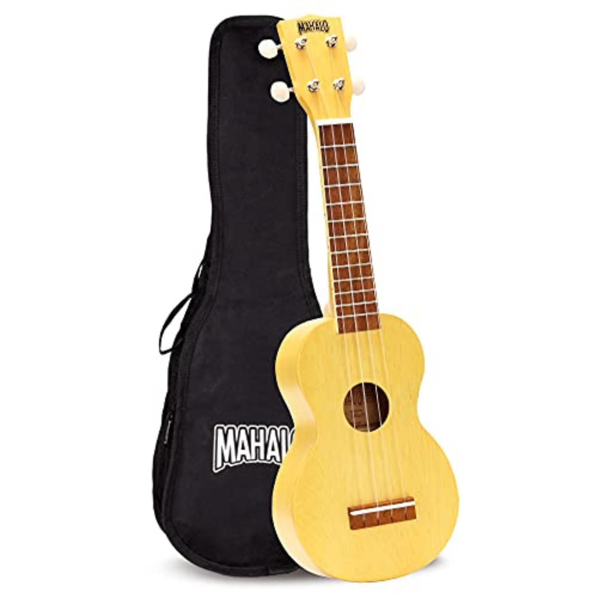 Mahalo Kahiko Soprano Ukulele for Beginners, Quality Musical String Instrument with Geared Machine Head & Instrument Case, Small Ukulele for Kids & Adults, Butterscotch