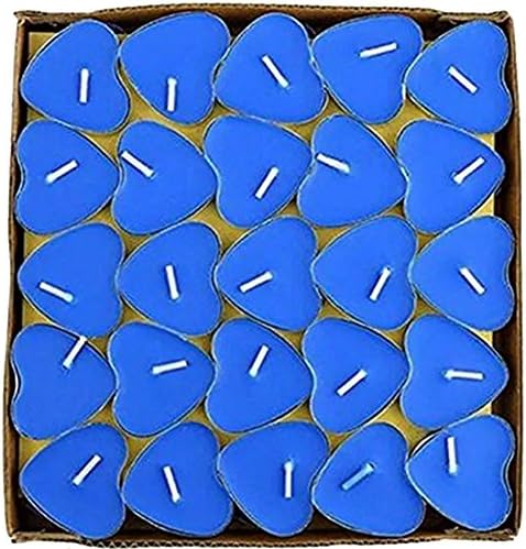 Milopon 50 x Heart Candles, Birthday Candles, Heart-Shaped Floating Candles for Romantic Valentine's Day, Wedding Decoration, 3.5 x 1 cm