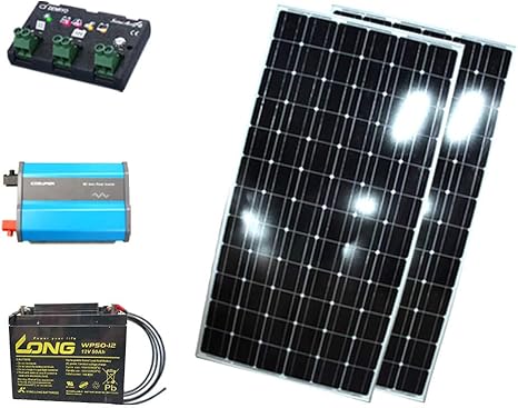 Amazon このセットでスグ充電できる 0w 新ソーラーパネルセット 発電はじめて自作キット 太陽光パネル チャージコントローラー バッテリー インバーター ケーブル付セット 単結晶 高変換効率 出力安定 防水 インバーターのヘルツ数 50hz 東日本 Dream Link ドリーム