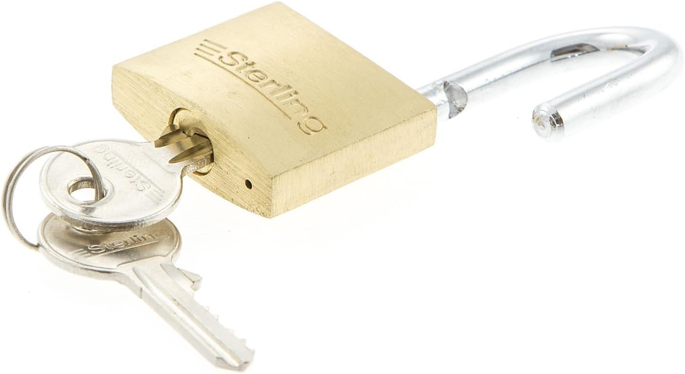 Sterling PHS002 40 mm Brass Padlock/95 mm Hasp and Staple Solution Pack, Chrome, 40mm Padlock and 95mm Hasp & Staple - Image 3