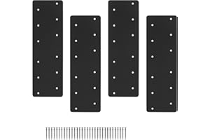 XIHUWZ 4 Pcs 16"x5" Straight Steel Flat Plate, Heavy Duty Mending Plate Joining Brackets, I Shape Strap Metal Plate Fit 4x4,6x6 for Repair House,Furniture,Pavilion,Truss framing