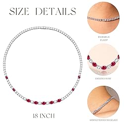 FANCIME Sterling Silver Created Ruby Tennis