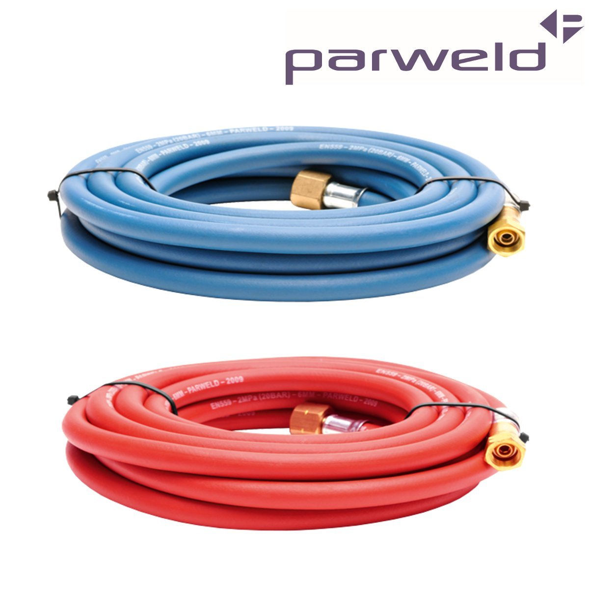 Parweld 10M Welding hoses set Oxygen (blue) & acetylene (red) gas welding hoses 3/8" id Amazon