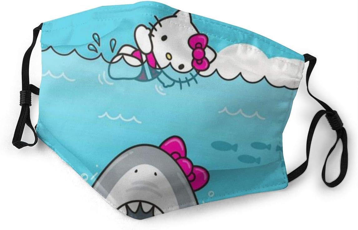 WRWDS Hello Kitty and Shark Face Cover Protective Mouth Face Guard Anti Dust Reusable Face Shield