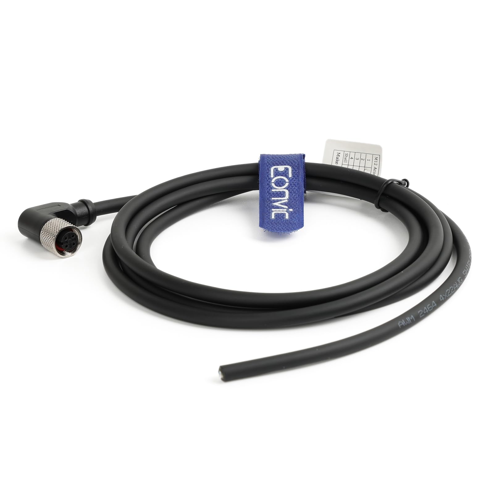 Eonvic Industrial M12 4 Pin Female Right Angle Aviation Connector Electrical Sensor Cable (RA-M12 4Pin Female Cable)