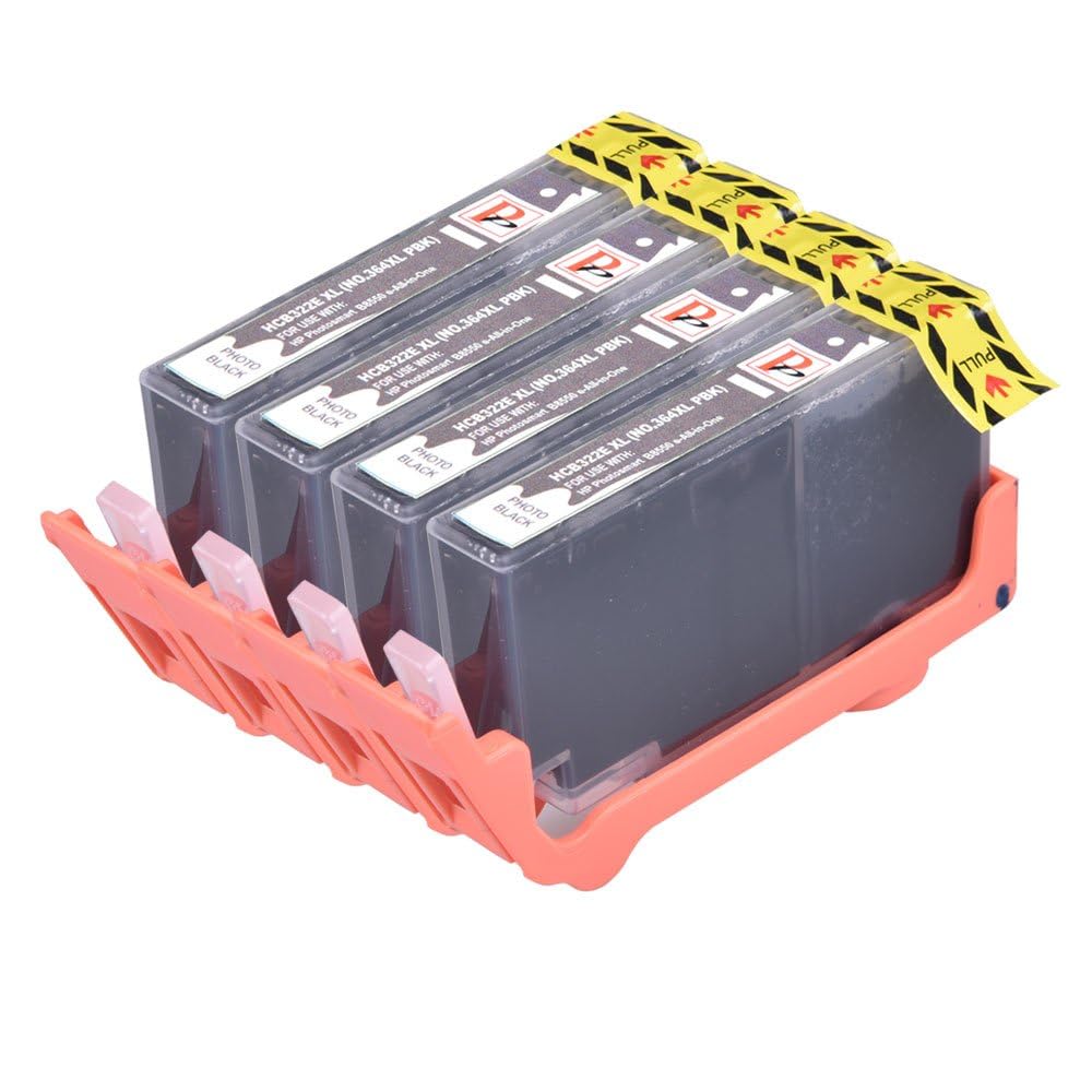 PerfectPrint Compatible Ink Cartridges Replacement for HP Photosmart 7510 7520 B8550 B8553 C5380 C5383 C5390 C6300 C6380 D5460 D5463 D5468 D7560 eStation C510 364XL(Photo Black,4-Pack)
