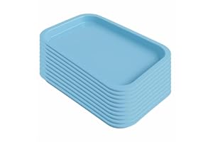BAOZENP Dental Procedure Tray - Autoclavable Flat Instrument Organizer for Clinics, Labs, and Offices, Reusable, 9" L x 7" W x 1" H (10, Blue)