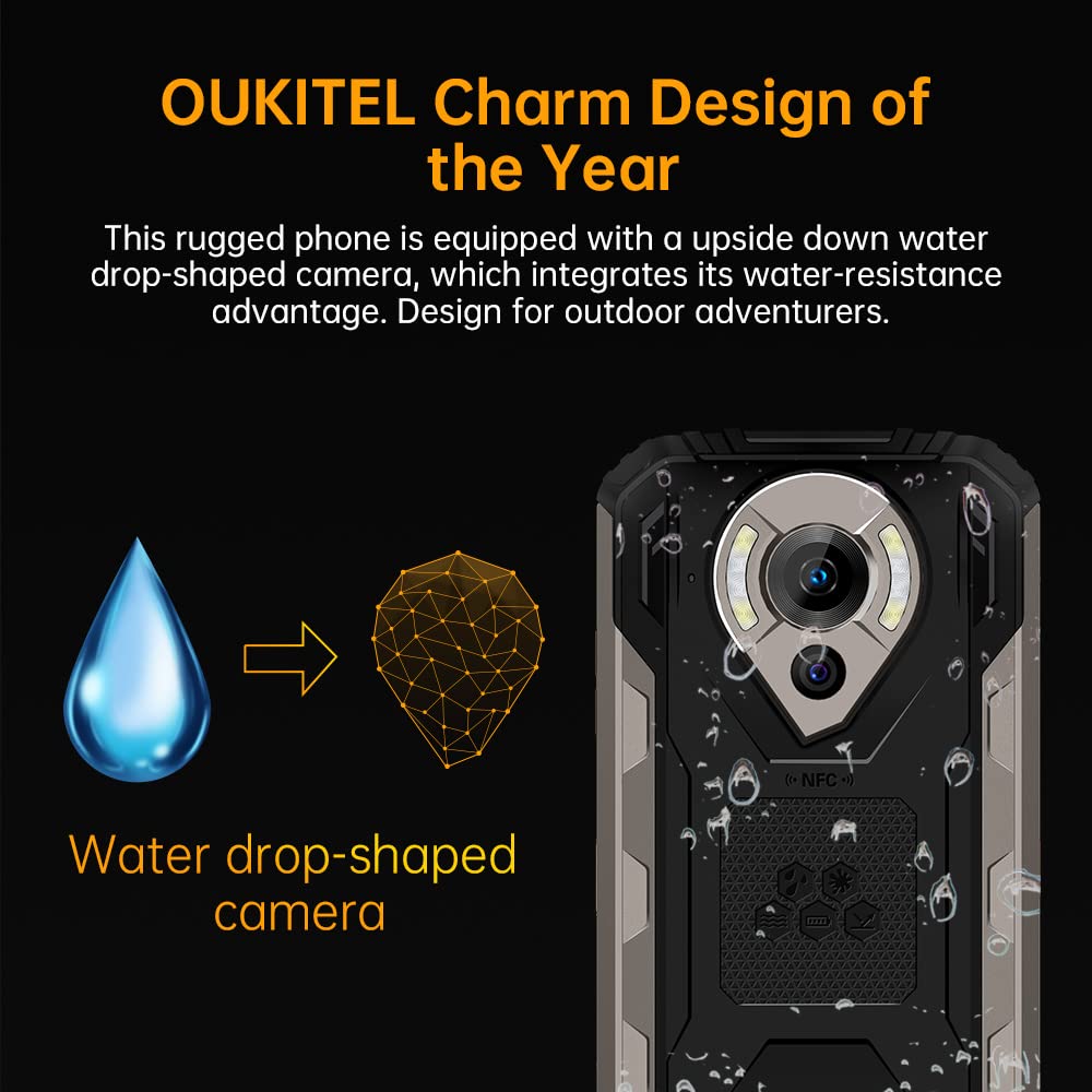 OUKITEL WP16, Rugged Smartphone 10600mAh Battery, Night Vision Camera 128GB+8GB Android 11,6.39 HD+ Underwater Camera IP68 Waterproof Rugged Phone,OTG NFC GPS SOS Dual SIM Unlocked Cell Mobile Phone