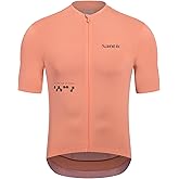Santic Men's Cycling Jersey Short Sleeve Tops Bicycle Bike Shirt Full Zipper UPF 50+ Bicycle Jersey with Pockets