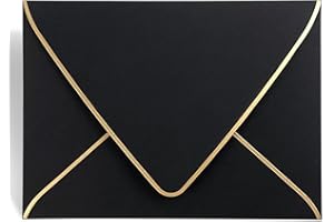 AZAZA A7 Black Envelopes 5 x 7,50Pack,- For 5x7 Cards| Self Seal| Perfect for Weddings, Invitations, Photos, Graduation, Baby Shower| Thick Luxury Paper|5.25 x 7.25 Inches (Black)