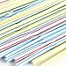 220 Pack 8.5 inch Drinking Straws Multi Colored Striped Flexible Small Diameter Bendy Disposable Plastic Drinking Straws