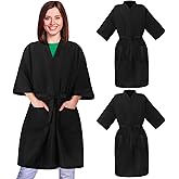 Syhood 2 Pieces Salon Robes Smock for Clients Waterproof Hairdressing Gown Salon Cape (2 Pockets)