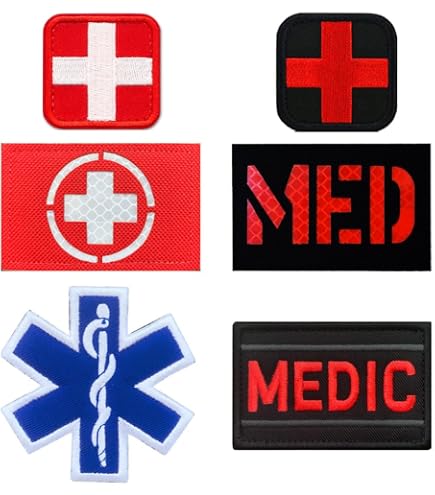 Patch Brodé "Medic" 5x2 Pouces - Pour Armure, Gilet Tactique, Airsoft | Style EMT/Paramedic, Nylon Résistant - 11