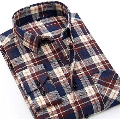 Havadi Shirts 2016 Autumn Men Plaid Casual Shirts 100% Cotton Plus Size Square Collar Long Sleeve Fashion Dress Men Shirts Dtf13Xl Asian Size