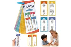 60PCS Phonics Flash Cards - Word Cards 117 Sound Groups 900+ Rhyming Words Preschool English,Sight Words Flash Card Kindergar