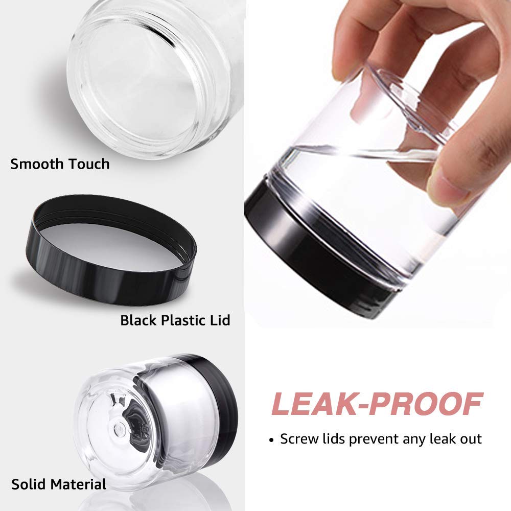 4 oz Small Plastic Containers with Lids 24 Pack Plastic Jars with Lids + 20g/20ml Small Containers with Lids Cosmetic Sample Jar - for Lip Scrub, Body Butters, Cream, Slime, Craft Storage : Beauty