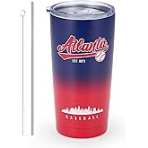 KNKYQRS Baseball Tumblers,20oz Car Cups,Sports Travel Coffee Mug, 304 Stainless Steel Cup, Cold Drinks,Hot Drinks,Gifts for Men, Women and Fans