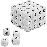 52 PCS Silicone Letter Beads, 12mm Cube Alphabet Beads for DIY Bracelet Necklace Jewelry Making