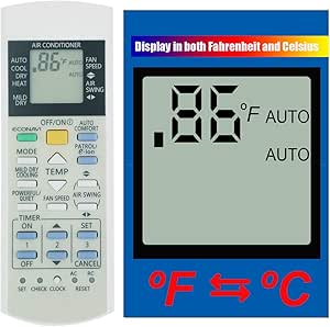 Amazon Com Replacement For Panasonic Air Conditioner Remote Control Model Number A75c3702 Home Kitchen