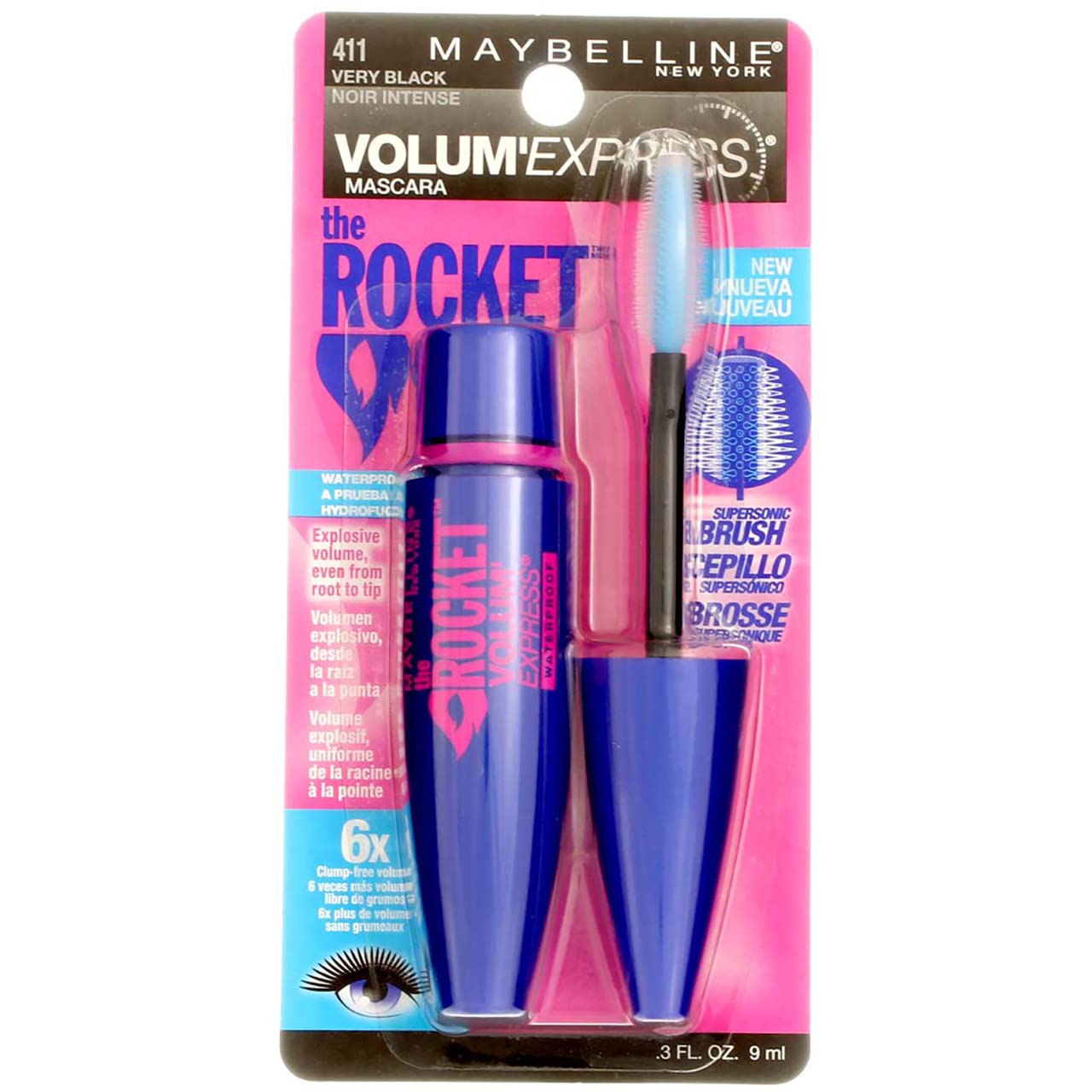 MAYBELLINE - Volume' Express The Rocket Waterproof Mascara 411 Very Black - 0.3 fl. oz. (9 ml)