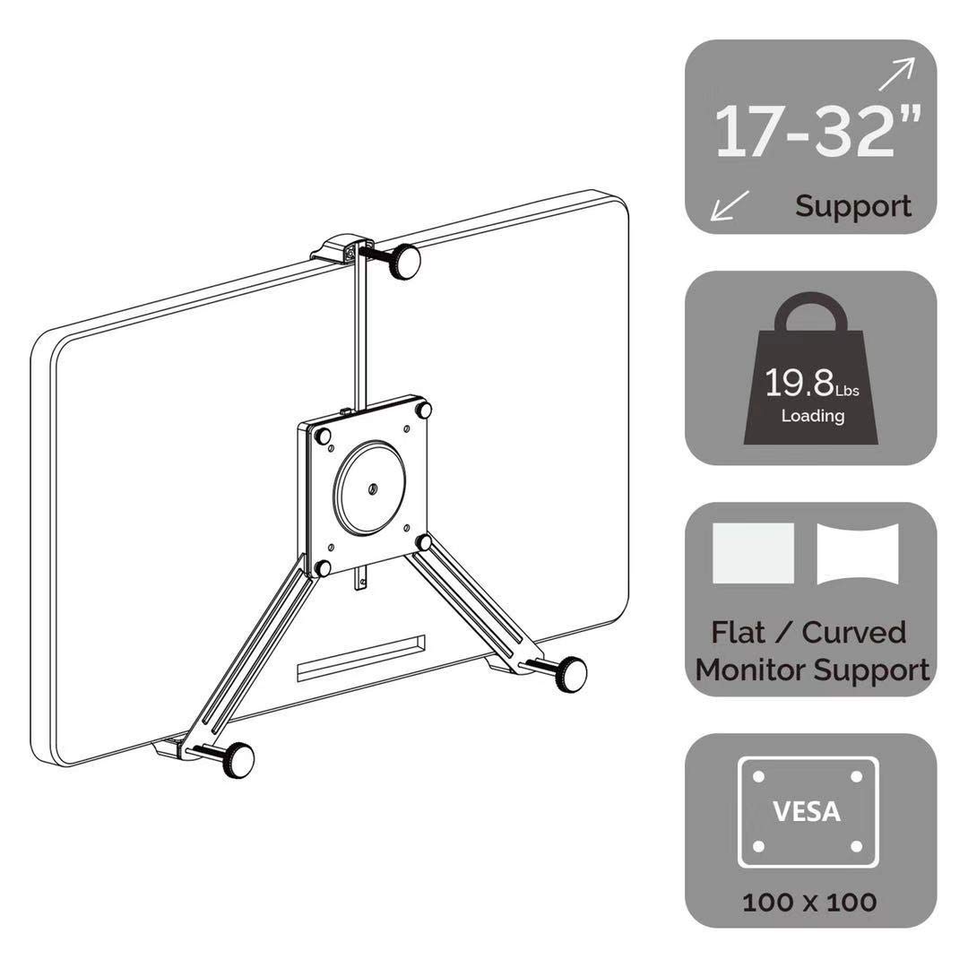 Universal VESA Mount Bracket Adapter Kit for Non VESA Monitor Screens, Fit Most 17 to 32 Inch LCD LED OLED Flat and Curve Monitor VESA 100x100, Fast Installation in 3 Min.