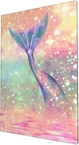 PNNUO Canvas Wall Art Decor Glitters Mermaid Tail - Wall Canvas Art For Home Living Room Bedroom Decoration