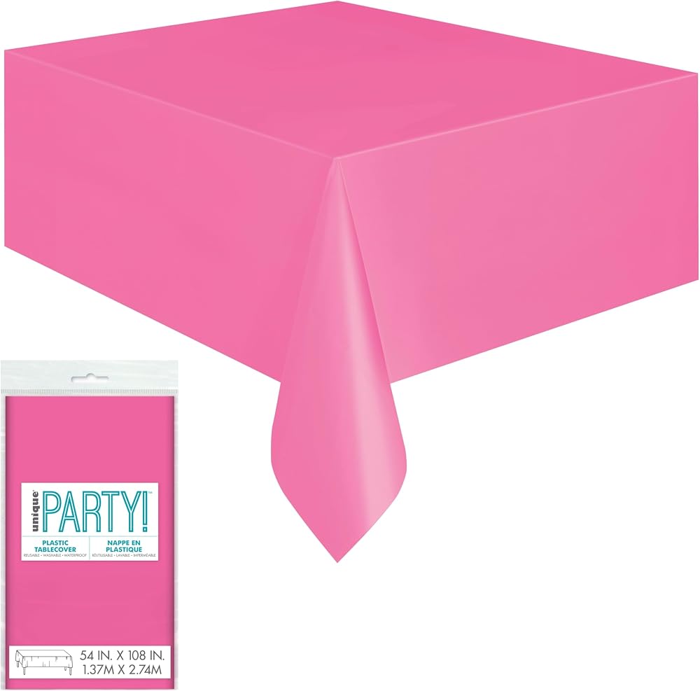 Unique Solid Hot Pink Rectangular Table Cover 137cm x 274cm
