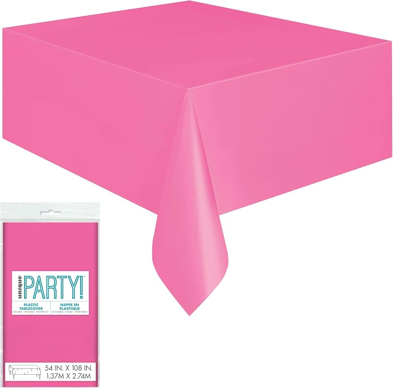 Unique Solid Hot Pink Rectangular Table Cover 137cm x 274cm