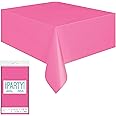Hot Pink Solid Rectangular Plastic Table Cover (54" x 108") 1 Count - Elegant Design & Premium Quality, Ideal For Parties, Events & Everyday Use
