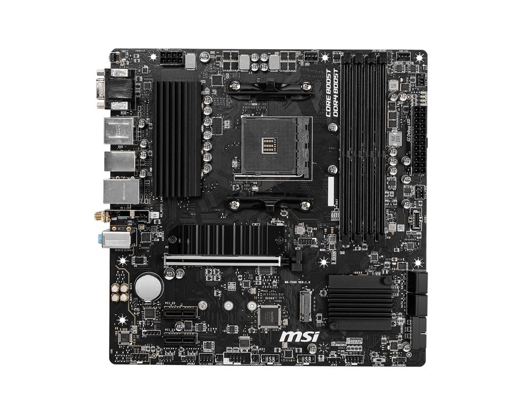 MSI B550M PRO-VDH WiFi ProSeries Motherboard (AMD Ryzen 5000, AM4, DDR4, PCIe 4.0, SATA 6Gb/s, M.2, USB 3.2 Gen 1, Wi-Fi, Bluetooth, D-SUB/HDMI/DP, Micro-ATX)