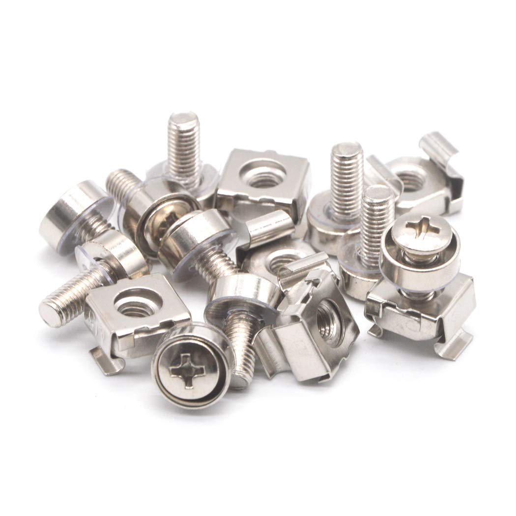 Cage Nuts And Screws M6x20 Carbon Steel Nickel Plated Cage Nut Tool 50 PCS