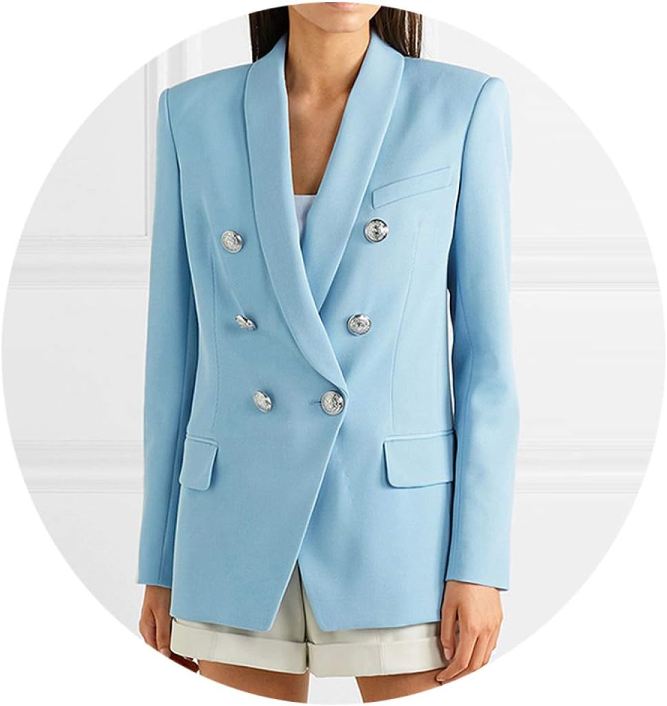 outfit blazer azul cielo mujer