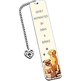 Cute Dog Bookmark – Dog Themed Gifts Golden Retriever, Dog Lovers Gifts for Women, Unique Metal Bookmarks for Dog Mom, Book Lover Gifts, Adorable Bookmark for Women Girls, Book Marks for Reading Women