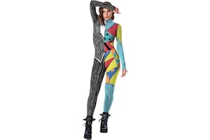 QPQEQTQ Halloween Costume Jumpsuit - Sally Character Cosplay in 3D Digital Print Jumpsuit