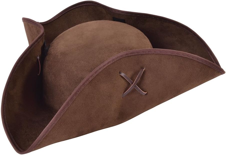 Amazon Bristol Novelty BH656 Pirate Tricorn Hat Brown Suede Fabric Amazon Bristol Novelty BH656 Pirate Tricorn Hat Brown Suede Fabric