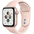 Apple Watch SE (GPS + Cellular, 40mm) - Gold Aluminum Case with Pink Sand Sport Band (Renewed)