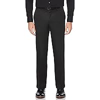 Perry Ellis Portfolio Modern Fit Twill Men's Dress Pants, Flat Front,  Stretch Fabric, Soft and Durable, Straight Leg, Caviar, 36 at Amazon Men's  Clothing store
