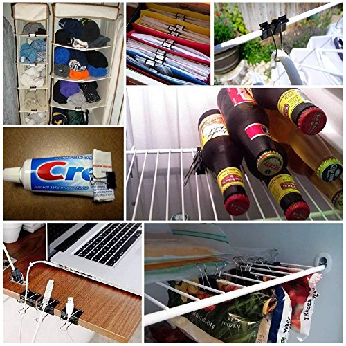 120 PCS LOYMR Binder Clips Paper Binder Assorted 6 Sizes Can Meet Different Needs to Securely Fastens Stacks of Paper (Black) - Thumbnail 4