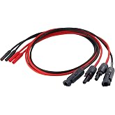 WJSTN Safety 4mm Banana Plugs Male to MC-4 Female Test Leads, MC-4 to Safety 4mm Banana Plugs Solar Panel Test Cable 3F/ 2 Sets