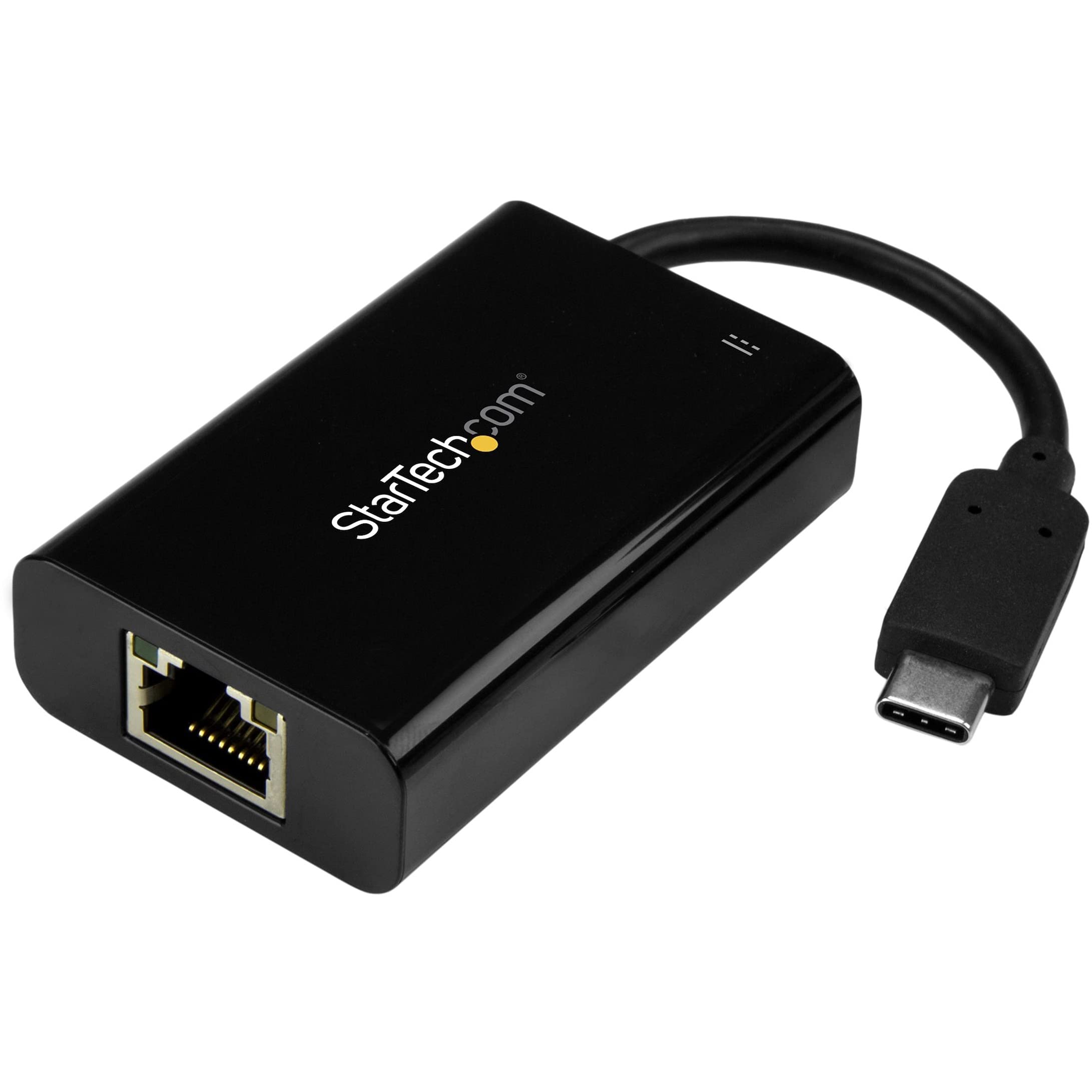 StarTech.com USB C to Gigabit Ethernet Adapter/Converter w/PD 2.0 - 1Gbps USB 3.1 Type C to RJ45/LAN Network w/Power Delivery Pass Through Charging - TB3 Compatible/ MacBook Pro Chromebook (US1GC30PD)