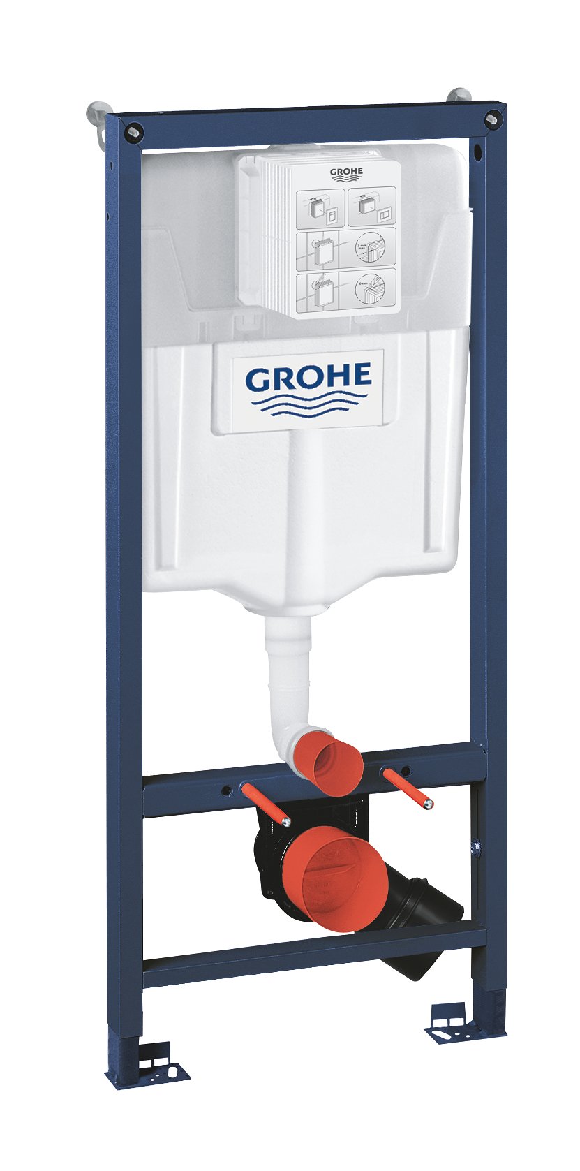 GROHE 38536001 Rapid Sl 2-in-1 Set for Wall-Hung Toilet, 1.13 m, Wall Brackets